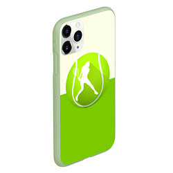 Чехол iPhone 11 Pro матовый Символ теннисиста, цвет: 3D-салатовый — фото 2