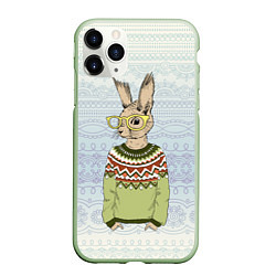 Чехол iPhone 11 Pro матовый Кролик хипстер