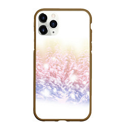 Чехол iPhone 11 Pro матовый Зимний лес, цвет: 3D-коричневый