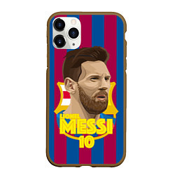 Чехол iPhone 11 Pro матовый FCB Lionel Messi, цвет: 3D-коричневый