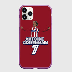 Чехол iPhone 11 Pro матовый Antoine Griezmann 7, цвет: 3D-фиолетовый