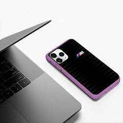 Чехол iPhone 11 Pro матовый BMW M BLACK & GREY, цвет: 3D-фиолетовый — фото 2