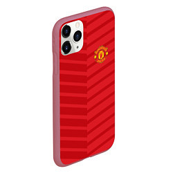 Чехол iPhone 11 Pro матовый FC Manchester United: Reverse, цвет: 3D-малиновый — фото 2