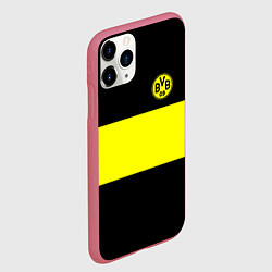 Чехол iPhone 11 Pro матовый Borussia 2018 Black and Yellow, цвет: 3D-малиновый — фото 2