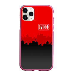 Чехол iPhone 11 Pro матовый PUBG: City Blood, цвет: 3D-малиновый