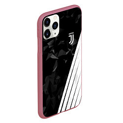 Чехол iPhone 11 Pro матовый FC Juventus: Abstract, цвет: 3D-малиновый — фото 2