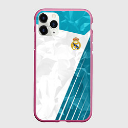 Чехол iPhone 11 Pro матовый FC Real Madrid: Abstract, цвет: 3D-малиновый