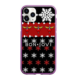 Чехол iPhone 11 Pro матовый Праздничный Bon Jovi