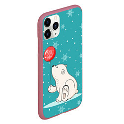 Чехол iPhone 11 Pro матовый Cold Bear, цвет: 3D-малиновый — фото 2