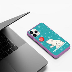 Чехол iPhone 11 Pro матовый Cold Bear, цвет: 3D-фиолетовый — фото 2