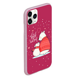 Чехол iPhone 11 Pro матовый Keep warm, цвет: 3D-розовый — фото 2