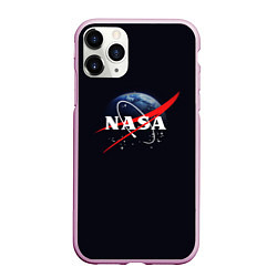 Чехол iPhone 11 Pro матовый NASA: Black Space, цвет: 3D-розовый