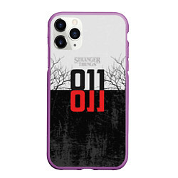 Чехол iPhone 11 Pro матовый Stranger Things 011, цвет: 3D-фиолетовый