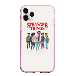 Чехол iPhone 11 Pro матовый Stranger Things Friends, цвет: 3D-розовый