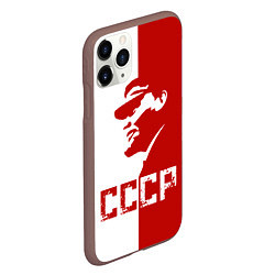 Чехол iPhone 11 Pro матовый Ленин СССР, цвет: 3D-коричневый — фото 2