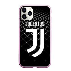 Чехол iPhone 11 Pro матовый FC Juventus: Black Lines, цвет: 3D-розовый