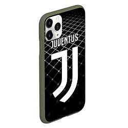 Чехол iPhone 11 Pro матовый FC Juventus: Black Lines, цвет: 3D-темно-зеленый — фото 2