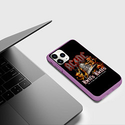Чехол iPhone 11 Pro матовый AC DC - bell with devils, цвет: 3D-фиолетовый — фото 2