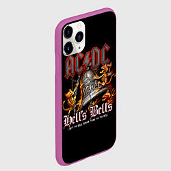 Чехол iPhone 11 Pro матовый AC DC - bell with devils, цвет: 3D-фиолетовый — фото 2