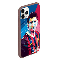 Чехол iPhone 11 Pro матовый Lionel Messi, цвет: 3D-коричневый — фото 2