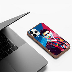 Чехол iPhone 11 Pro матовый Lionel Messi, цвет: 3D-коричневый — фото 2