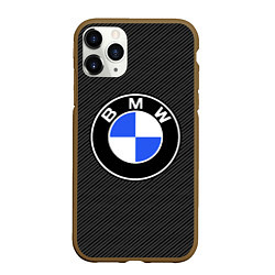 Чехол iPhone 11 Pro матовый BMW CARBON БМВ КАРБОН, цвет: 3D-коричневый