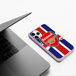 Чехол iPhone 11 Pro матовый FC Arsenal: England, цвет: 3D-розовый — фото 2
