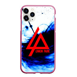 Чехол iPhone 11 Pro матовый Linkin Park blue smoke, цвет: 3D-малиновый