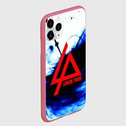 Чехол iPhone 11 Pro матовый Linkin Park blue smoke, цвет: 3D-малиновый — фото 2