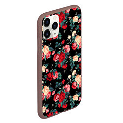 Чехол iPhone 11 Pro матовый Кустовые розы, цвет: 3D-коричневый — фото 2