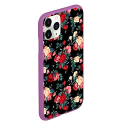 Чехол iPhone 11 Pro матовый Кустовые розы, цвет: 3D-фиолетовый — фото 2