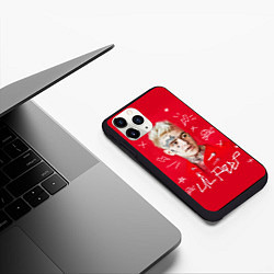 Чехол iPhone 11 Pro матовый Lil Peep: Red Style, цвет: 3D-черный — фото 2