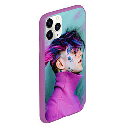 Чехол iPhone 11 Pro матовый Lil Peep: Neon Style, цвет: 3D-фиолетовый — фото 2