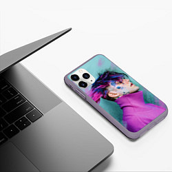 Чехол iPhone 11 Pro матовый Lil Peep: Neon Style, цвет: 3D-серый — фото 2