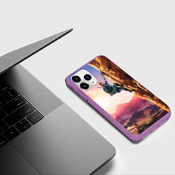 Чехол iPhone 11 Pro матовый Zelda Rock, цвет: 3D-фиолетовый — фото 2