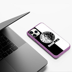 Чехол iPhone 11 Pro матовый Ramones B&W, цвет: 3D-фиолетовый — фото 2