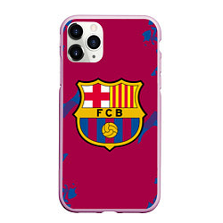 Чехол iPhone 11 Pro матовый FC Barcelona: Purple & Blue