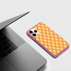Чехол iPhone 11 Pro матовый BTC Pattern, цвет: 3D-малиновый — фото 2