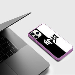 Чехол iPhone 11 Pro матовый Ария Ч/Б, цвет: 3D-фиолетовый — фото 2