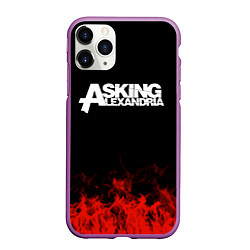 Чехол iPhone 11 Pro матовый Asking Alexandria: Flame, цвет: 3D-фиолетовый