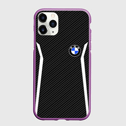 Чехол iPhone 11 Pro матовый BMW CARBON БМВ КАРБОН, цвет: 3D-фиолетовый