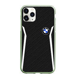 Чехол iPhone 11 Pro матовый BMW CARBON БМВ КАРБОН, цвет: 3D-салатовый