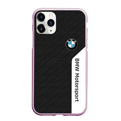 Чехол iPhone 11 Pro матовый BMW CARBON БМВ КАРБОН, цвет: 3D-розовый