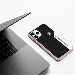 Чехол iPhone 11 Pro матовый BMW CARBON БМВ КАРБОН, цвет: 3D-розовый — фото 2