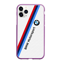 Чехол iPhone 11 Pro матовый BMW Motorsport: White Carbon