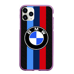 Чехол iPhone 11 Pro матовый BMW SPORT, цвет: 3D-фиолетовый