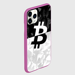 Чехол iPhone 11 Pro матовый Bitcoin: Poly Style, цвет: 3D-фиолетовый — фото 2