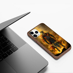 Чехол iPhone 11 Pro матовый Dark Souls: Flame Knight, цвет: 3D-коричневый — фото 2