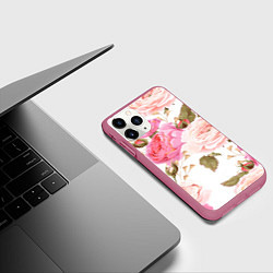 Чехол iPhone 11 Pro матовый Spring Flowers, цвет: 3D-малиновый — фото 2
