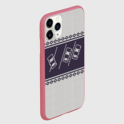 Чехол iPhone 11 Pro матовый Форсаж: Зимний узор, цвет: 3D-малиновый — фото 2